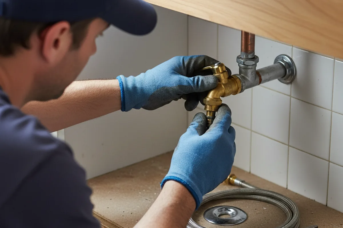 Shutoff valve and fitting work during Faucet and Fixture Repair in Sanderson